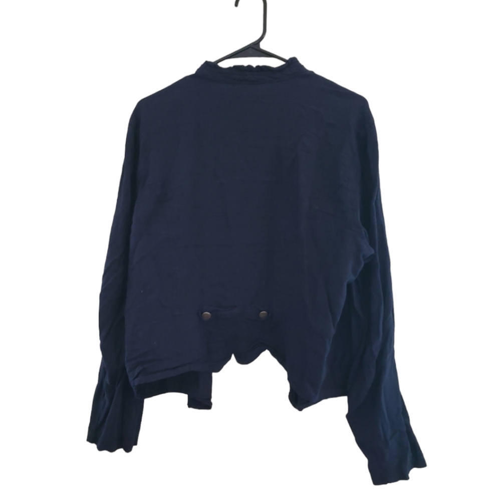 Navy Blue Linen Jacket - Picture 2 of 3